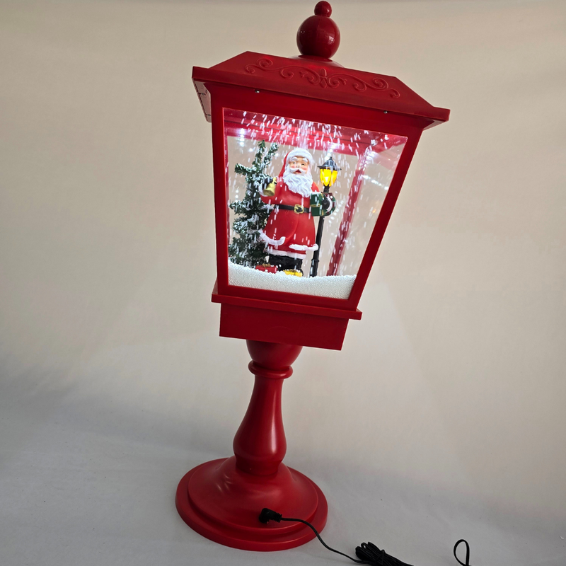 LANTERNA DECORATIVA NATAL + NEVE + MUSICAL + LED + FONTE LUZ