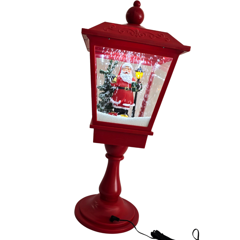 LANTERNA DECORATIVA NATAL + NEVE + MUSICAL + LED + FONTE LUZ