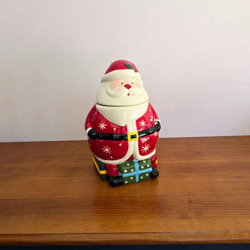 POTE - BOMBONIER - PAPAI NOEL - CERÂMICA COM TAMPA